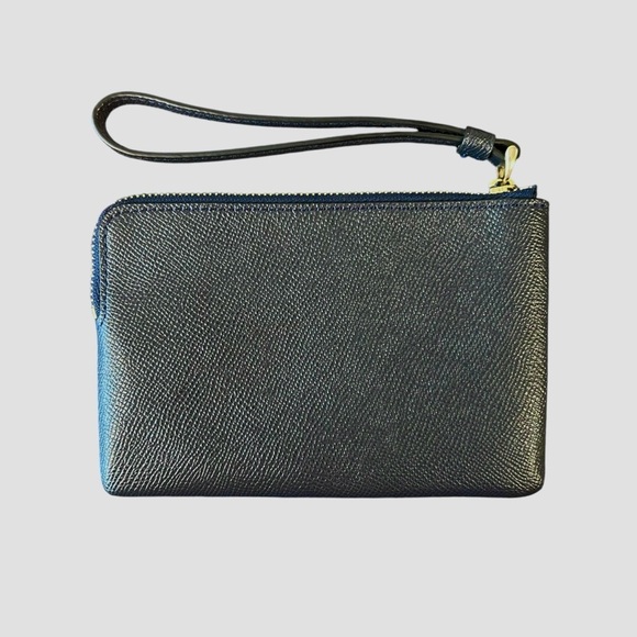 Coach Navy Blue Pebbled Wristlet - Picture 4 of 7